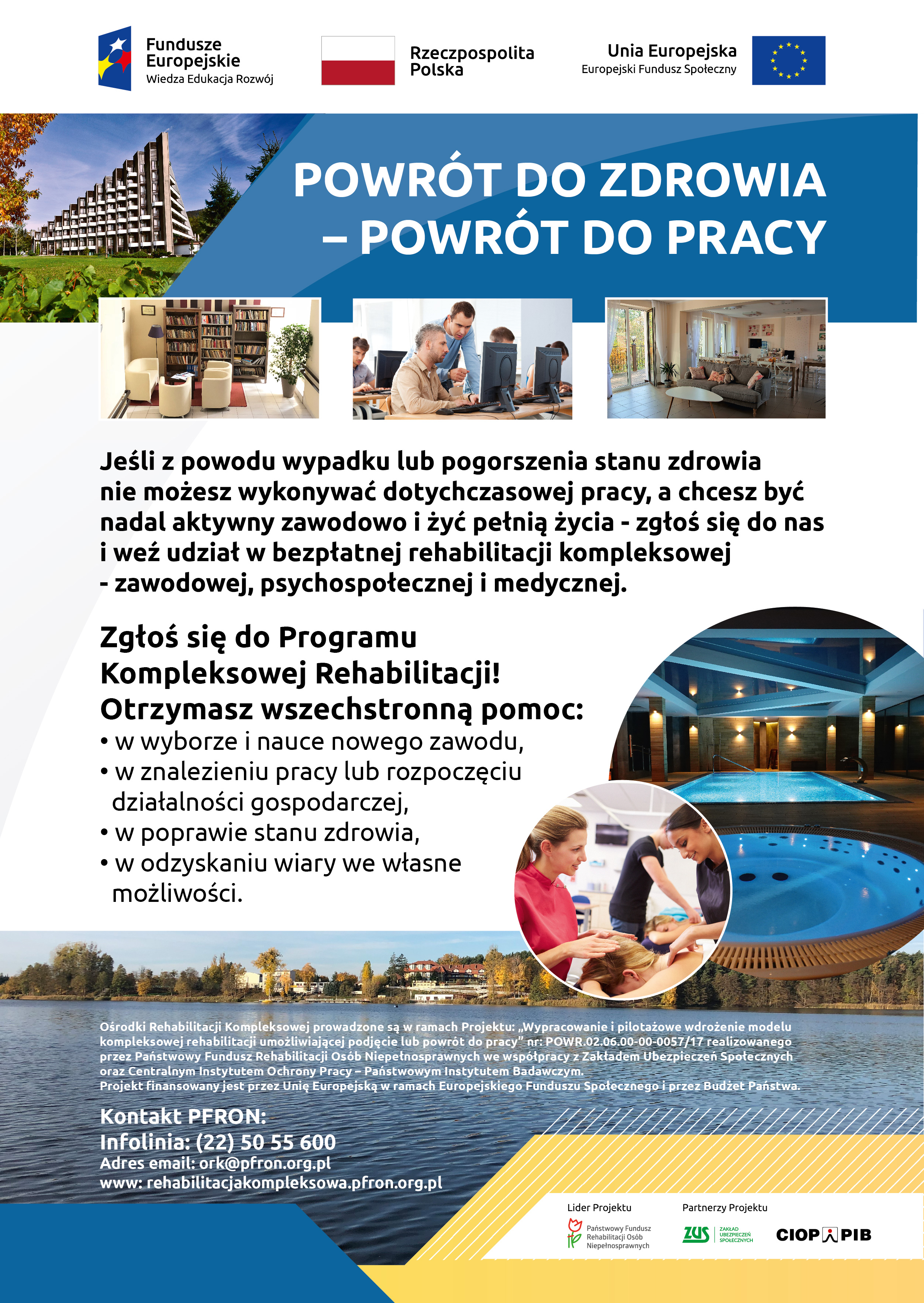 Plakat informujący o projekcie dla osób niepełnosprawnych