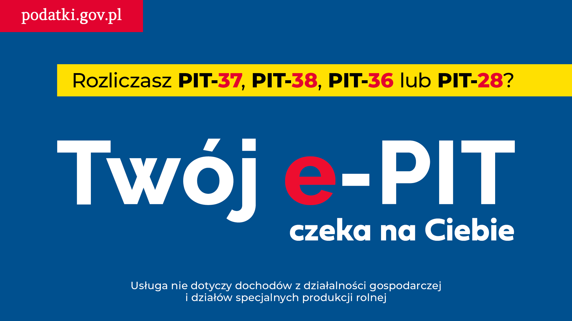 Baner informujący o usługach urzędu skarbowego