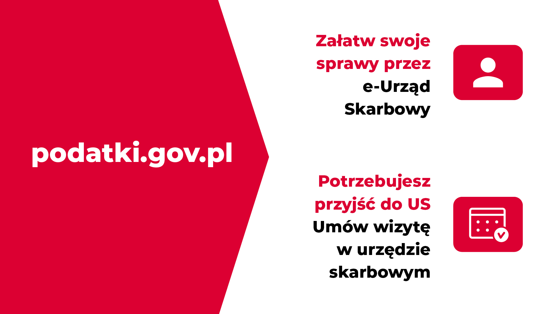 Baner informujący o usługach urzędu skarbowego