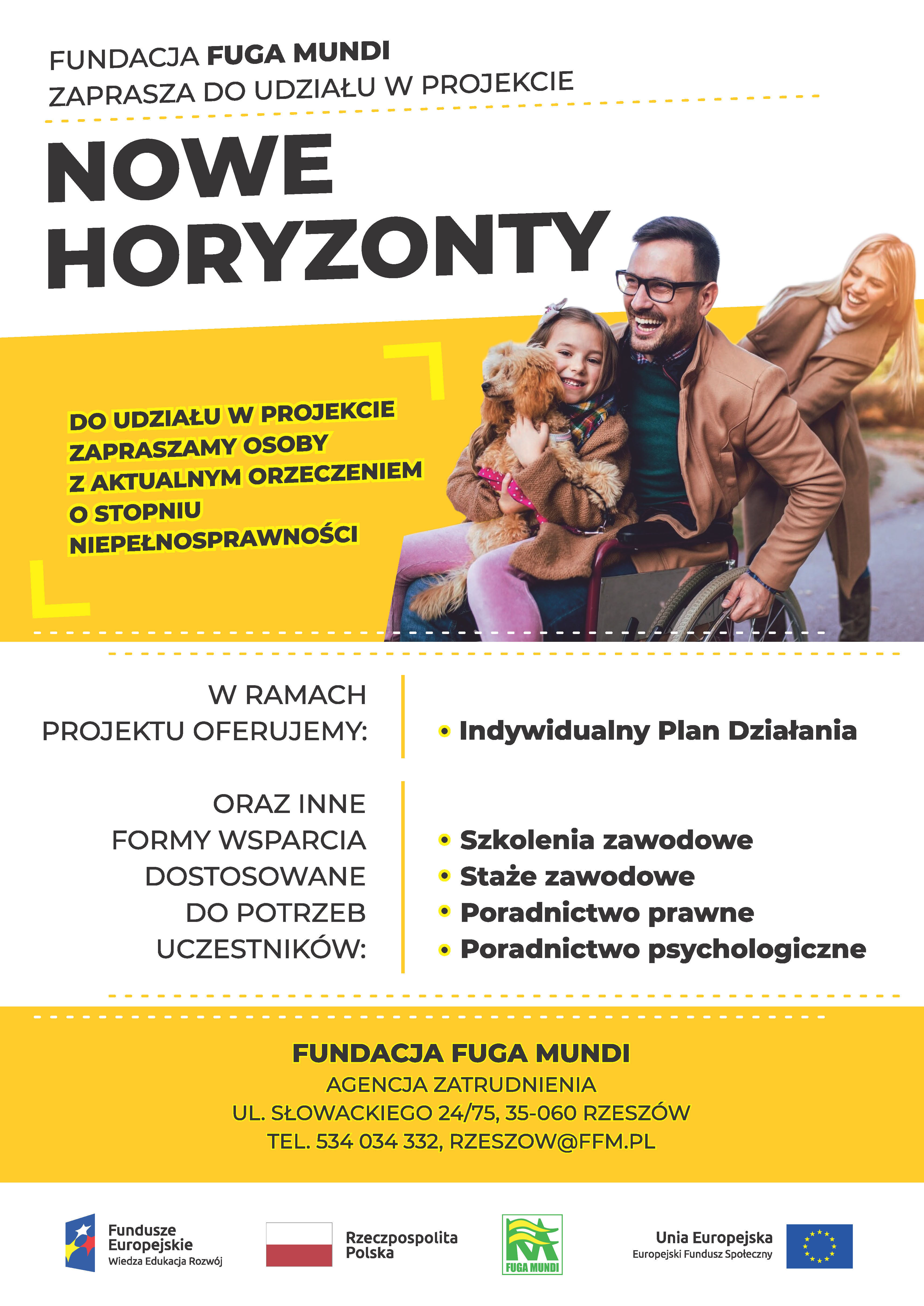 Plakat informujący o projekcie Nowe horyzonty