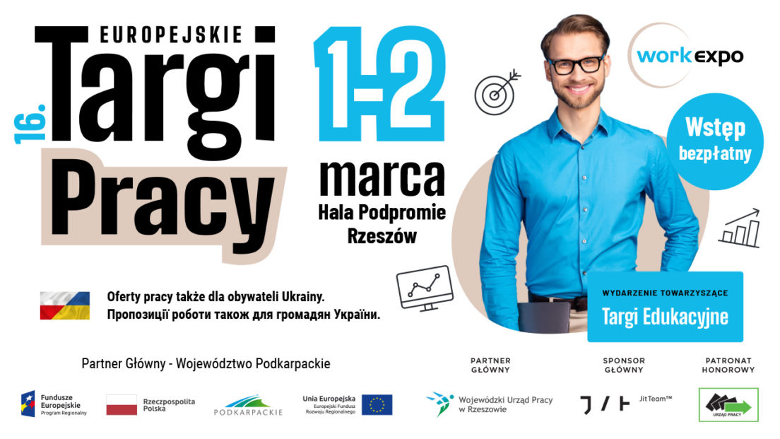 Plakat informujący o Targach Pracy