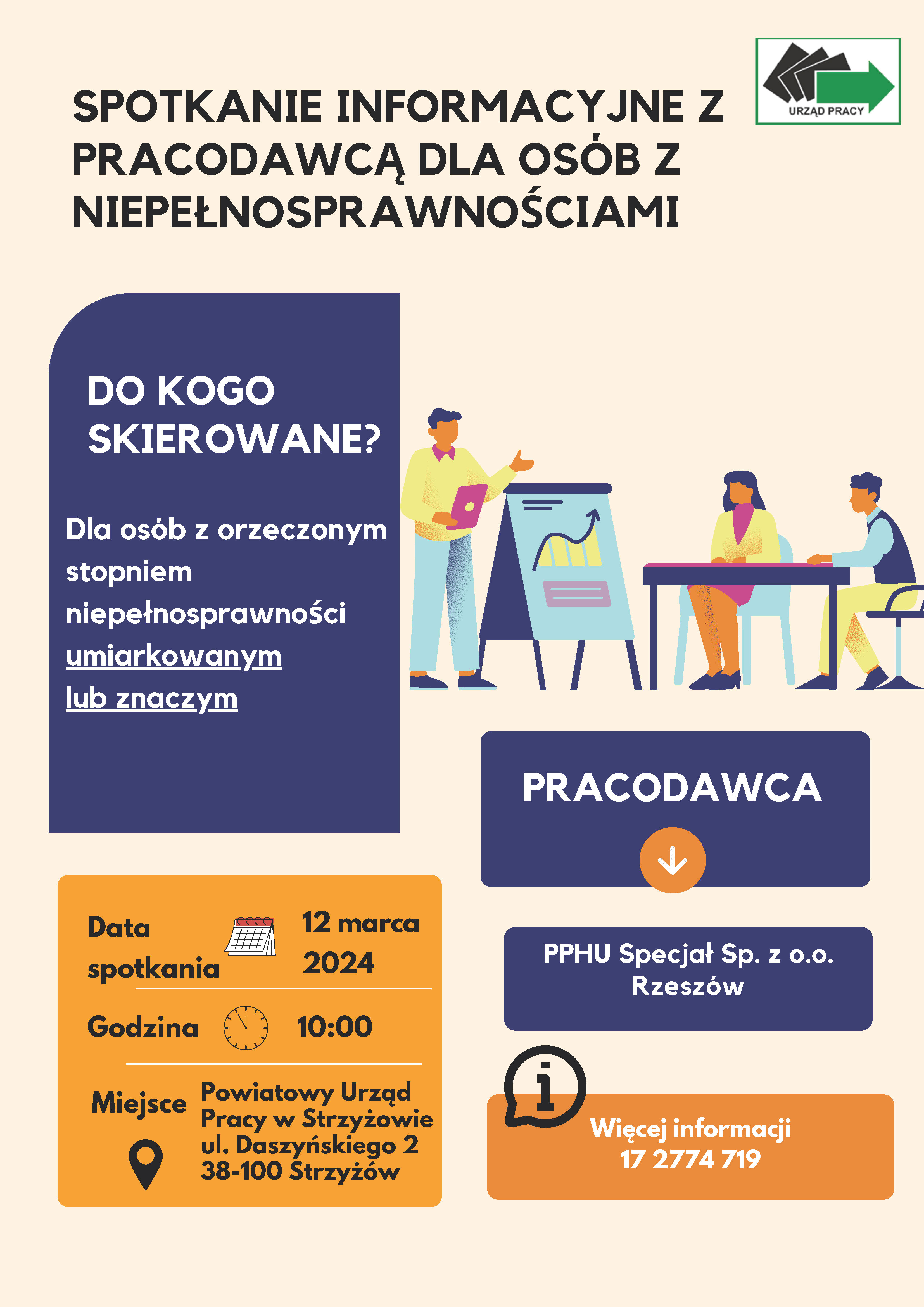 plakat informujący o spotkaniu dla osób z niepełnosprawnościami